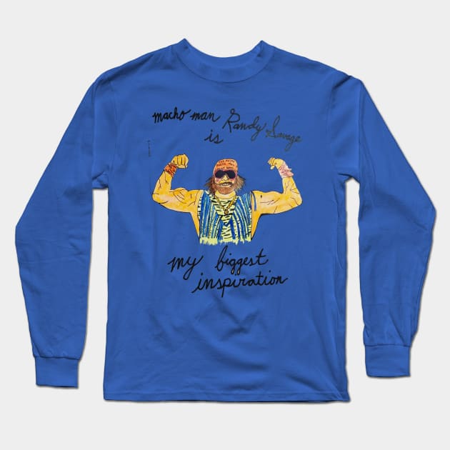 Macho Man Inspires Long Sleeve T-Shirt by AlanWieder